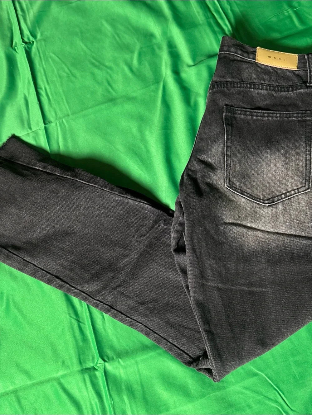 MNMLMen's Flare Jeans Washed Black Distressed Size 29